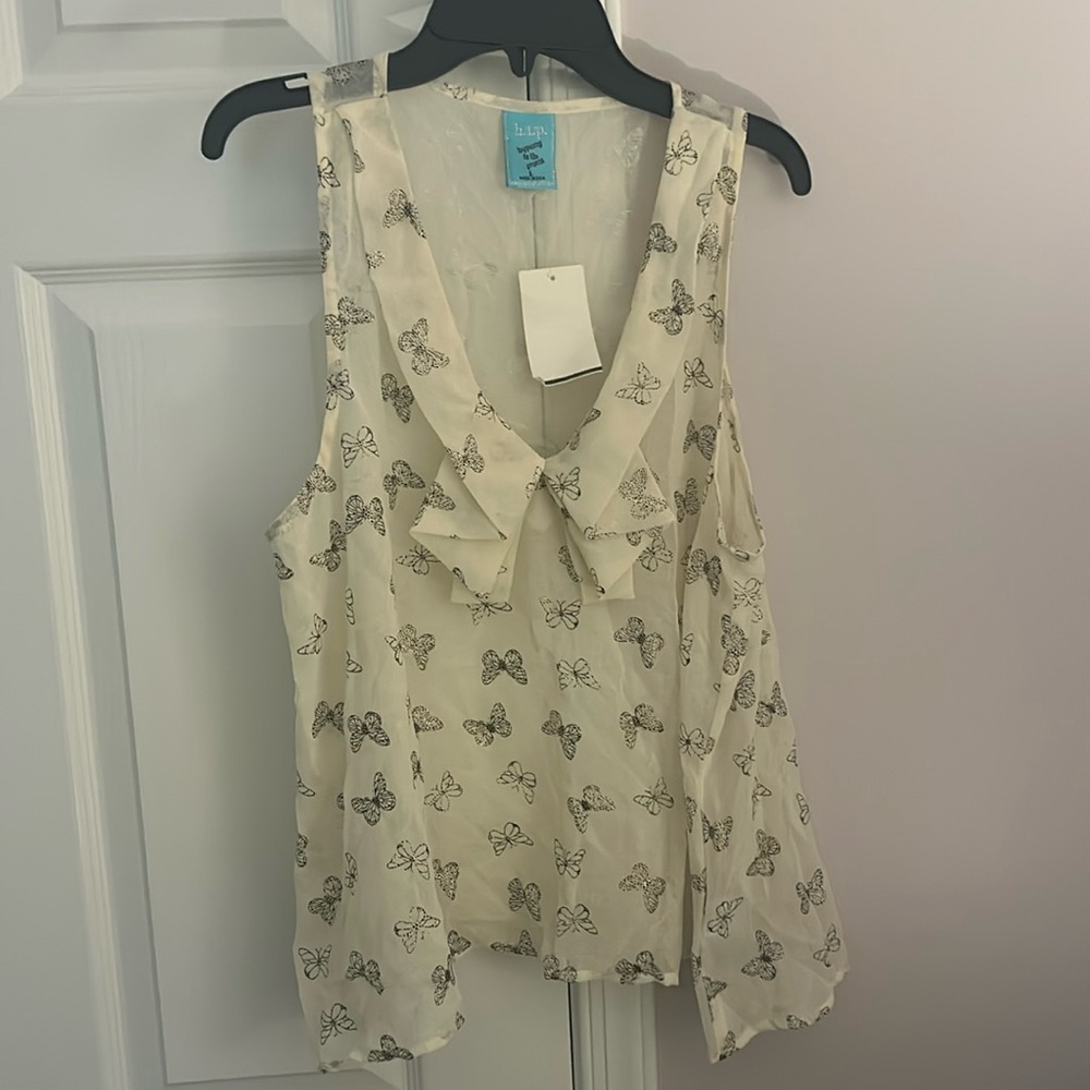 Gold Butterfly Printed Top
